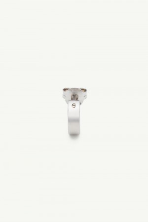 Maison Margiela Minimal Logo Earrings Silver | UK_MM38160