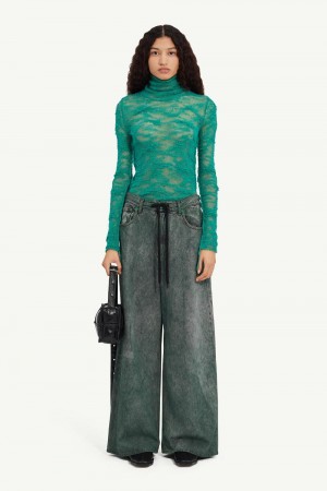 Maison Margiela Numeric Denim Trousers Grey Blue | UK_MM95466