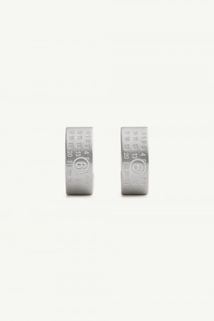 Maison Margiela Numeric Earrings Silver | UK_MM89106