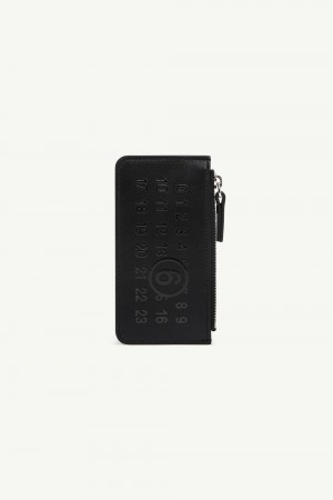 Maison Margiela Numeric Logo Zip Card Holder Black | UK_MM98297