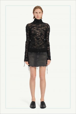 Maison Margiela Numeric Turtleneck Jumper Black | UK_MM96523