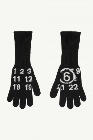 Maison Margiela Numeric Wool Gloves Black | UK_MM25420