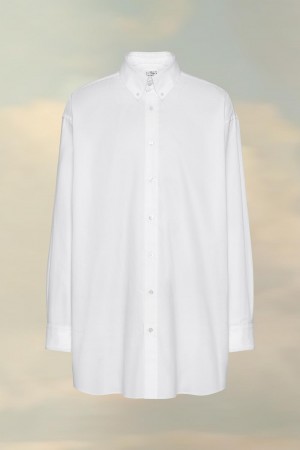 Maison Margiela Organic Cotton Oxford Shirt White | UK_MM58316