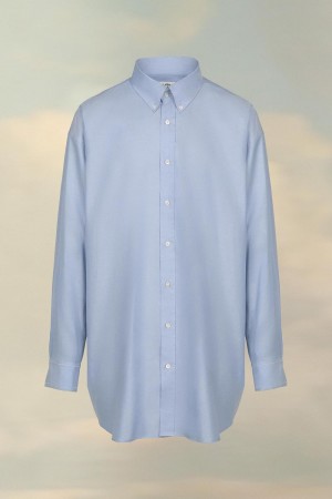 Maison Margiela Organic Cotton Oxford Shirt Blue | UK_MM53502