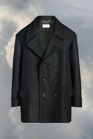 Maison Margiela Oversized Caban Coat Black | UK_MM88708