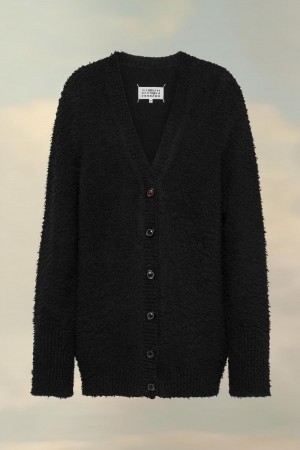 Maison Margiela Oversized Piled Cardigan Black | UK_MM61366