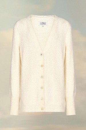Maison Margiela Oversized Piled Cardigan Beige | UK_MM55013
