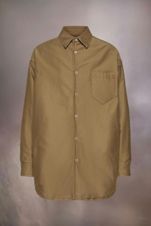Maison Margiela Padded Satin Cotton Shirt Brown | UK_MM87767