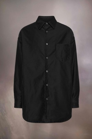Maison Margiela Padded Satin Cotton Shirt Black | UK_MM92853