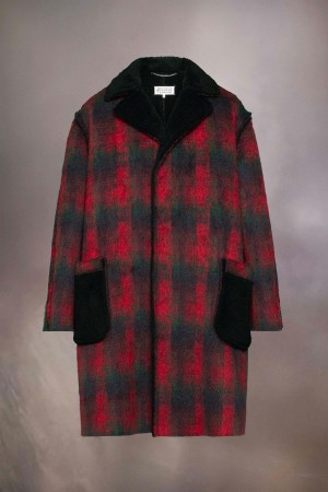 Maison Margiela Pendleton Jacquard Coat Red | UK_MM74571