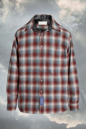 Maison Margiela Pendleton Wool Shirt Red Black | UK_MM79052