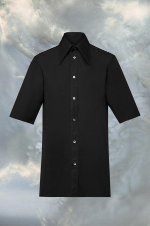 Maison Margiela Point Collar Shirt Black | UK_MM12215