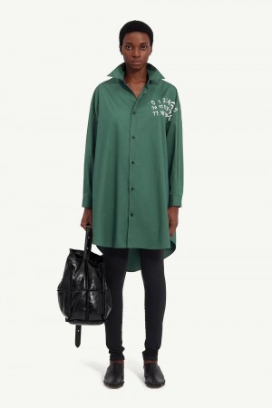 Maison Margiela Poplin Shirt Dress Green | UK_MM51223