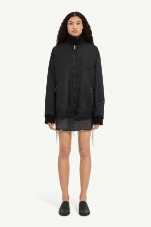 Maison Margiela Quilted Bomber Jacket Black / Red | UK_MM75766