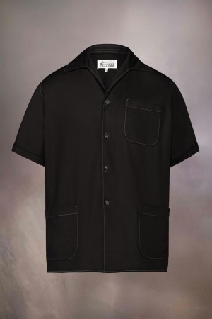 Maison Margiela Rayon Twill Shirt Black | UK_MM47884