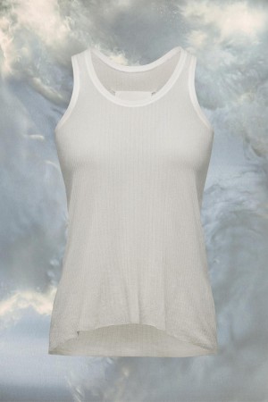 Maison Margiela Ribbed Tank Top White | UK_MM56504