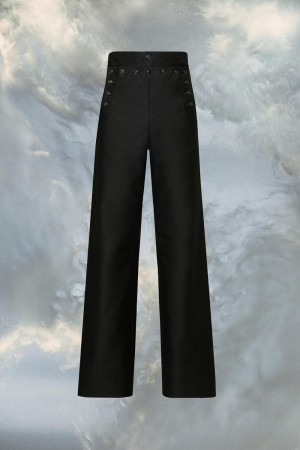 Maison Margiela Satin Cotton Trousers Black | UK_MM48709