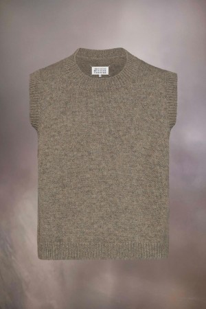 Maison Margiela Shetland Wool Knit Tank Green | UK_MM78361