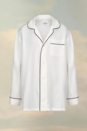Maison Margiela Silk Poplin Shirt White | UK_MM31549