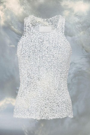 Maison Margiela Soft Dot Tank Top White | UK_MM66675