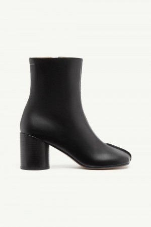 Maison Margiela Stitch-out Leather Ankle Boots Black | UK_MM88355