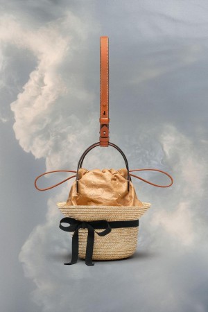 Maison Margiela Straw Hat Bucket Bag Yellow | UK_MM48074