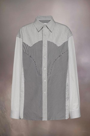 Maison Margiela Stripe Yoke Shirt Grey | UK_MM59310