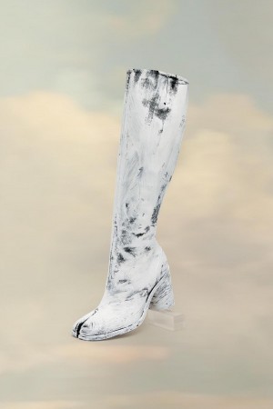 Maison Margiela Tabi Bianchetto Knee-high Boots White | UK_MM45964