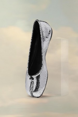 Maison Margiela Tabi Broken Mirror Ballerina Silver | UK_MM17442