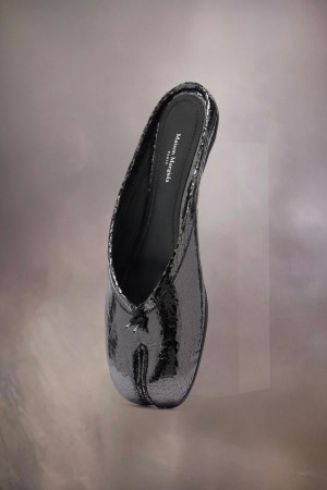 Maison Margiela Tabi Broken Mirror New Ballerina Mules Black | UK_MM55851