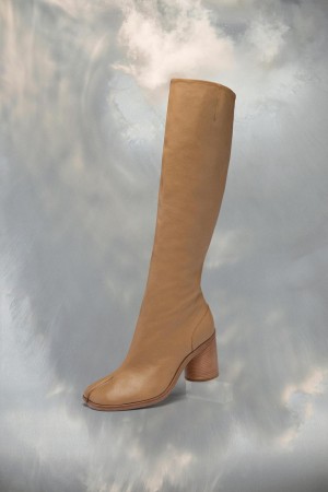 Maison Margiela Tabi Knee-high Boots Khaki | UK_MM42061
