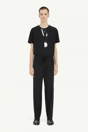 Maison Margiela Tapered Leg Tailoring Wool Trousers Black | UK_MM24347
