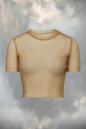 Maison Margiela Translucent Knit Top Gold | UK_MM32702