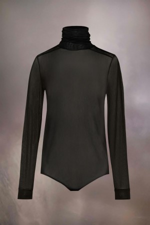 Maison Margiela Viscose Jersey Bodysuit Black | UK_MM51778