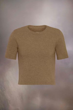 Maison Margiela Washed Lambswool Top Brown | UK_MM98303