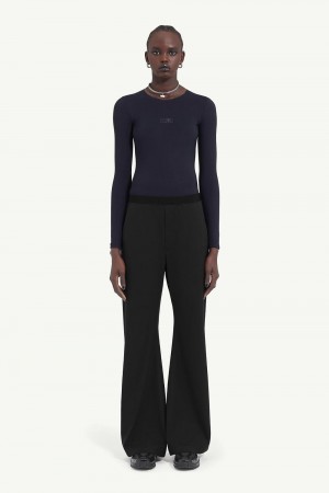 Maison Margiela Wide-leg Trousers Black | UK_MM93464