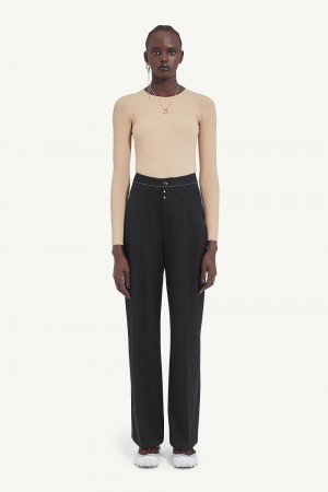 Maison Margiela Wide-leg Trousers Black | UK_MM14707
