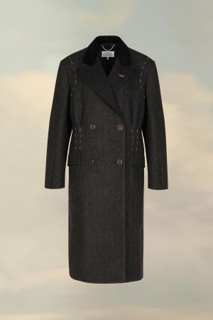 Maison Margiela Work-in-progress Double-breasted Coat Black | UK_MM66219