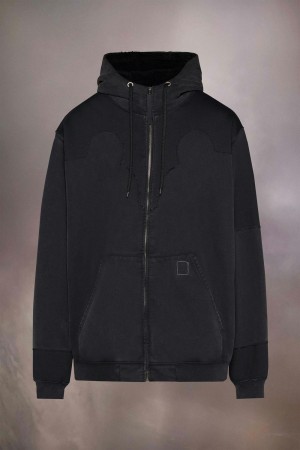 Maison Margiela Yoke Hooded Sweatshirt Black | UK_MM13189