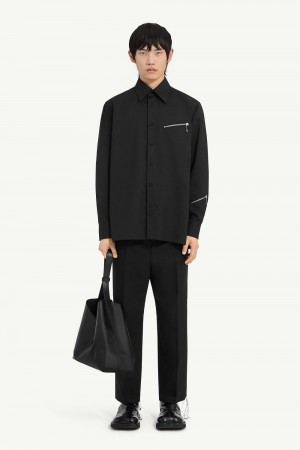 Maison Margiela Zip Shirt Black | UK_MM65436