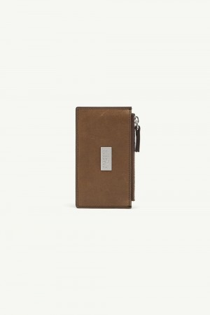 Maison Margiela Zipped Cardholder Brown | UK_MM49366